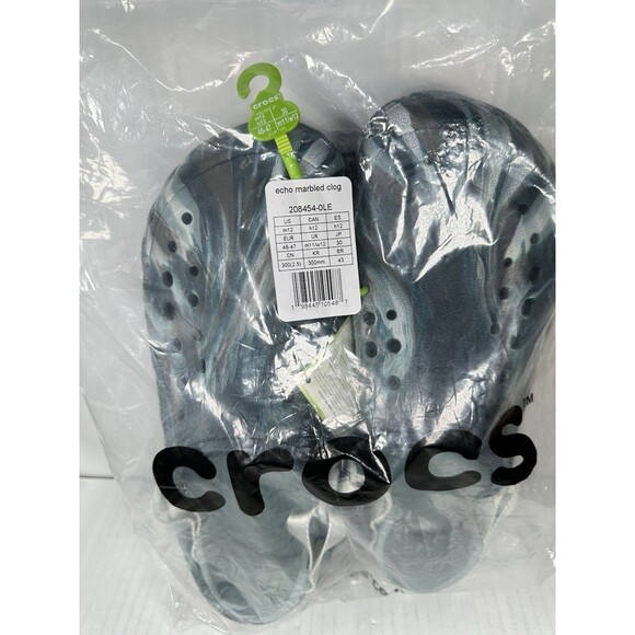 Size 12 Crocs Echo Marbled Clog Black Sand Men Slip On Casual Sandal 208454-0LE - Picture 7 of 7